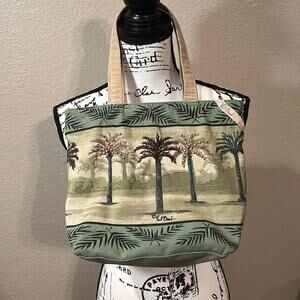 Paul Brent Canvas Bag Polonysian Hawaiian Palm Tree Tote